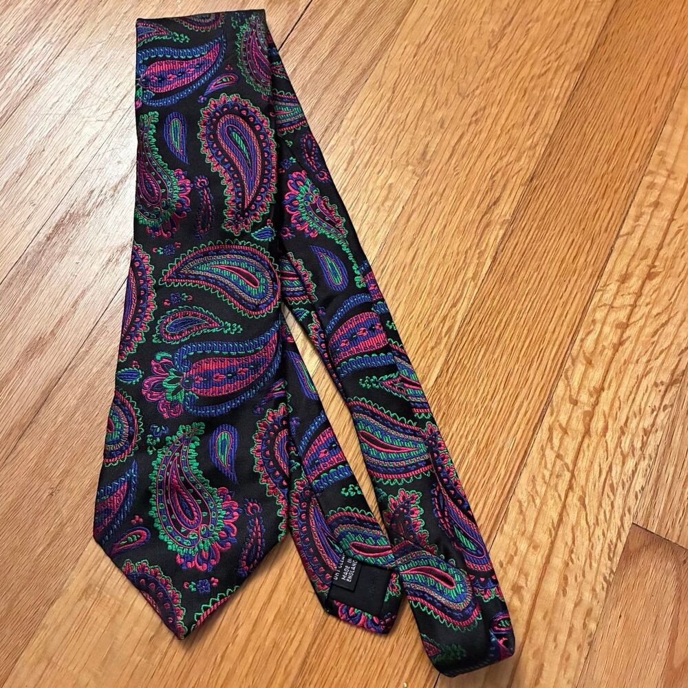 Duchamp London Colorful Paisley Silk Tie Made in England